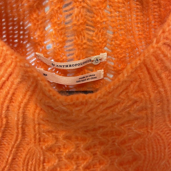 nwt- ANTHROPOLOGIE Bia Mock Neck Tunic Sweater Coral, MP - Picture 5 of 6